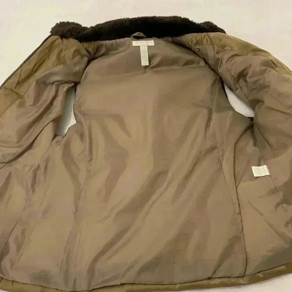 Charter Club Petite Women's Puffer Vest Faux Fur Collar Full Zip Brown Size P/P - Picture 6 of 12